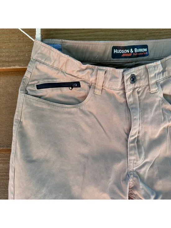 Hudson & Barrow Mens 30x30 Performance Stretch Golf Pants Gray Cotton Blend - Picture 8 of 12